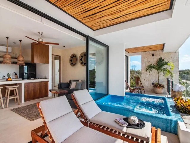 Fantastic 2 Bedroom Boutique Penthouse with Panoramic Jungle Views & Rooftop Pool for Sale in Tulum, Mexico