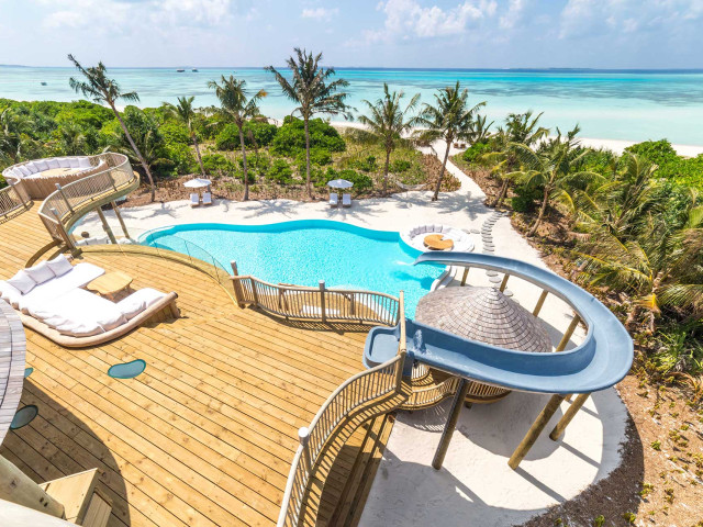 Exclusive 3 Bedroom Private Island Beach Residence with Slide for Sale in the Maldives