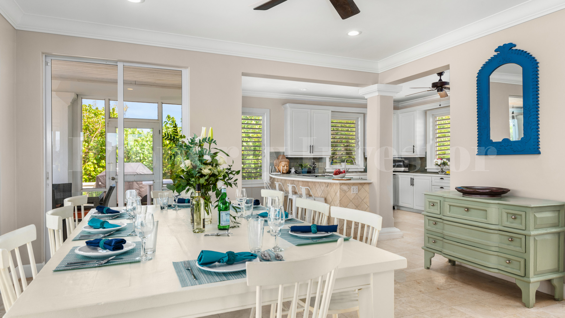 Fantastic 4 Bedroom Cape Cod Style Luxury Beach House for Sale  on Taylor Bay Beach, Turks & Caicos