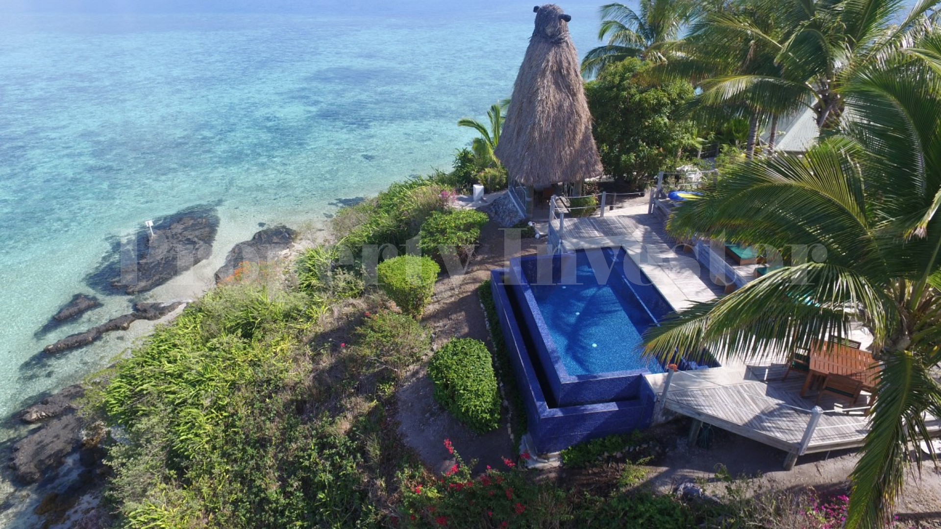 Популярный роскошный 5 звездочный бутик-отель на острове с невероятными панорамными видами на Маманука островах, Фиджи