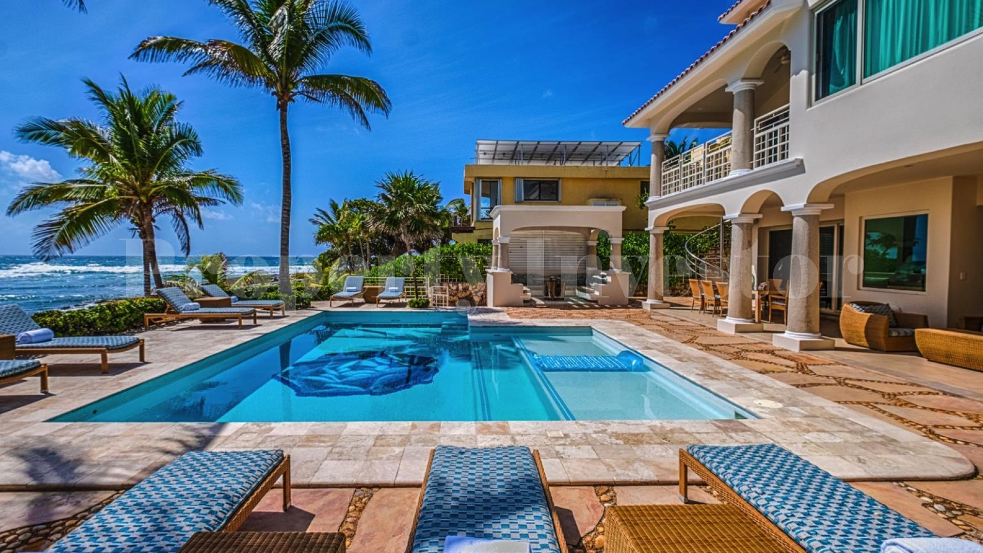 Incredible 6 Bedroom Luxury Beachfront Villa with Private Beach Access for Sale in Akumal, Mexico