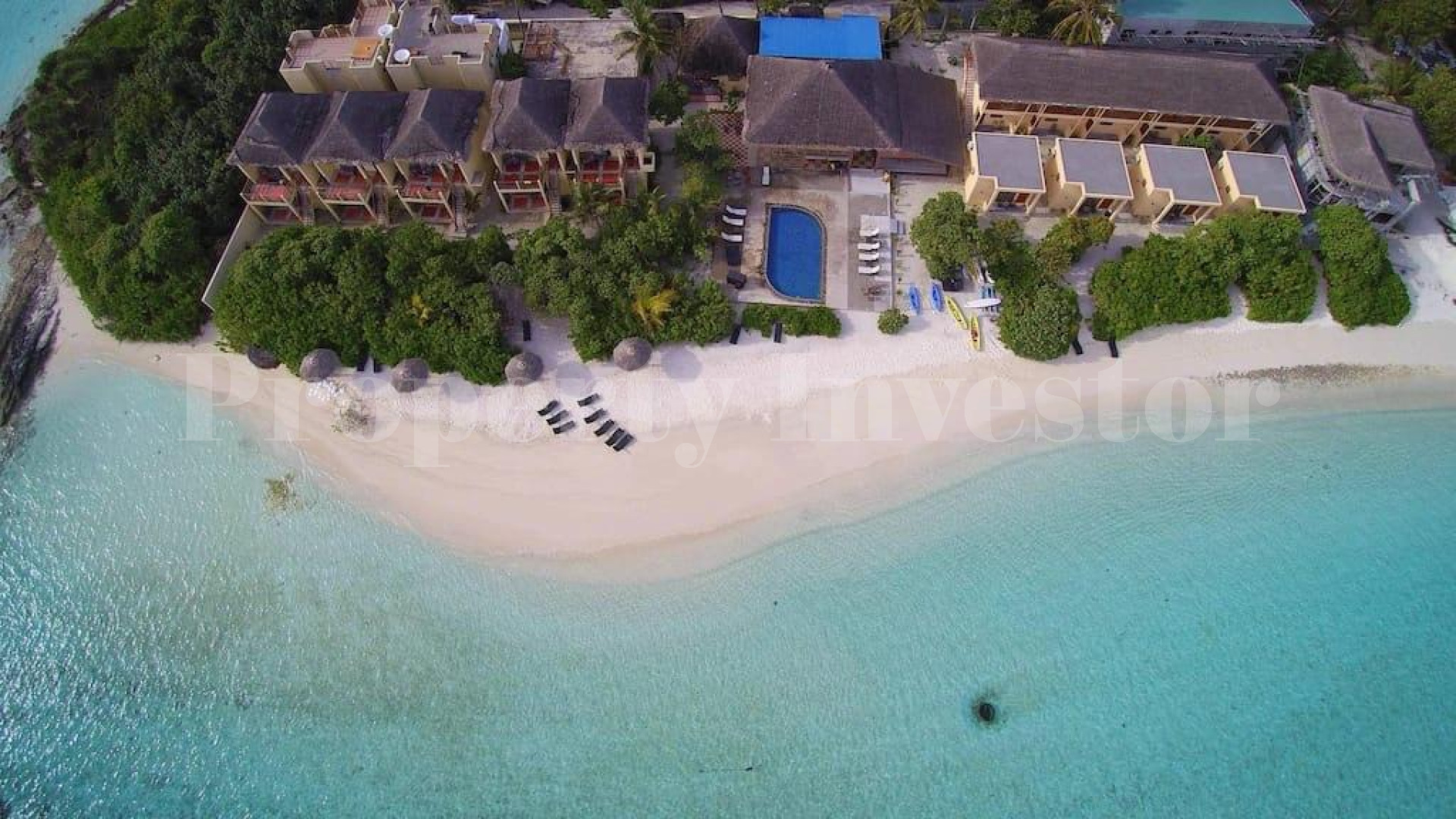 Functioning 42 Room Resort with 2 Hectare 50 Villa Development Expansion Plan for Sale in the Maldives