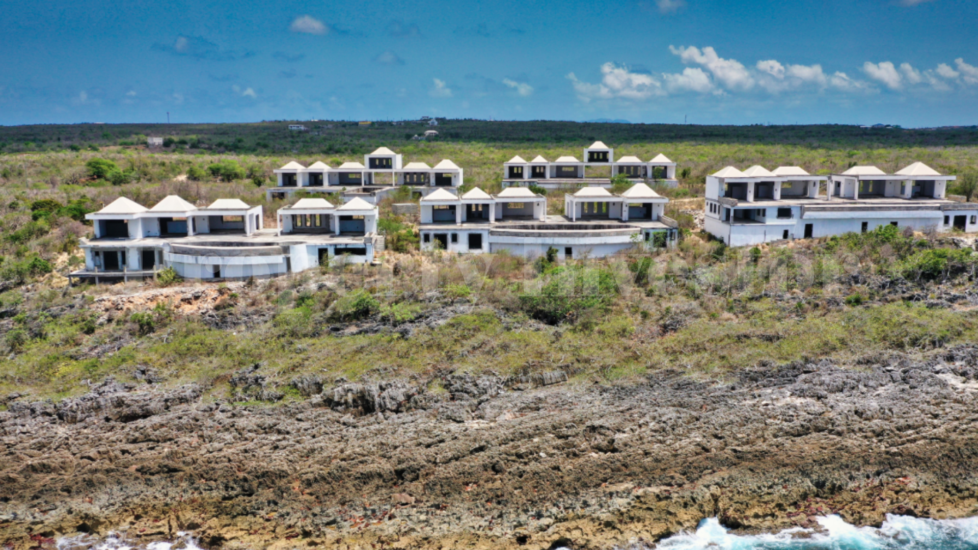 Well Located Development of 2.3 Hectares with 5 Unfinished Oceanfront Villas for Sale Near Shoal Bay, Anguilla