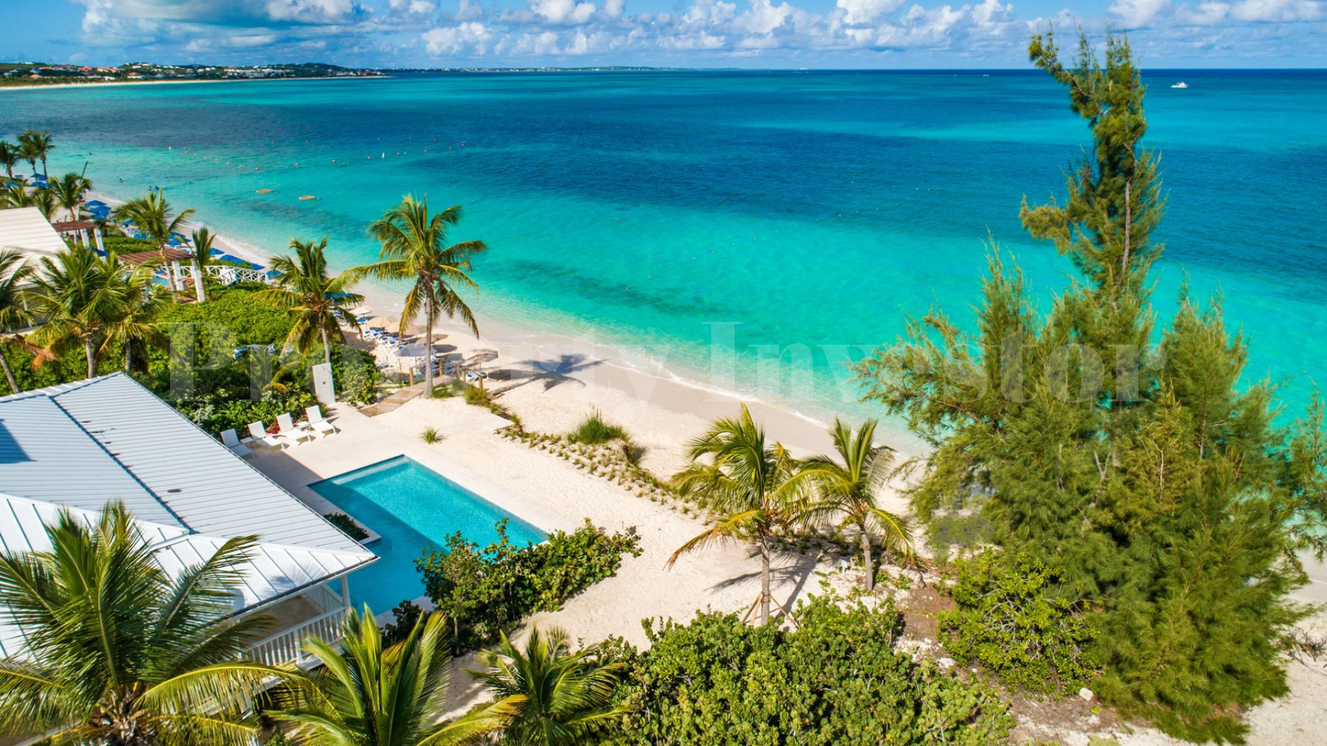 Beautiful 6 Bedroom Caribbean Style Luxury Beachfront Villa with Private Beach Access for Sale in Grace Bay, Turks & Caicos