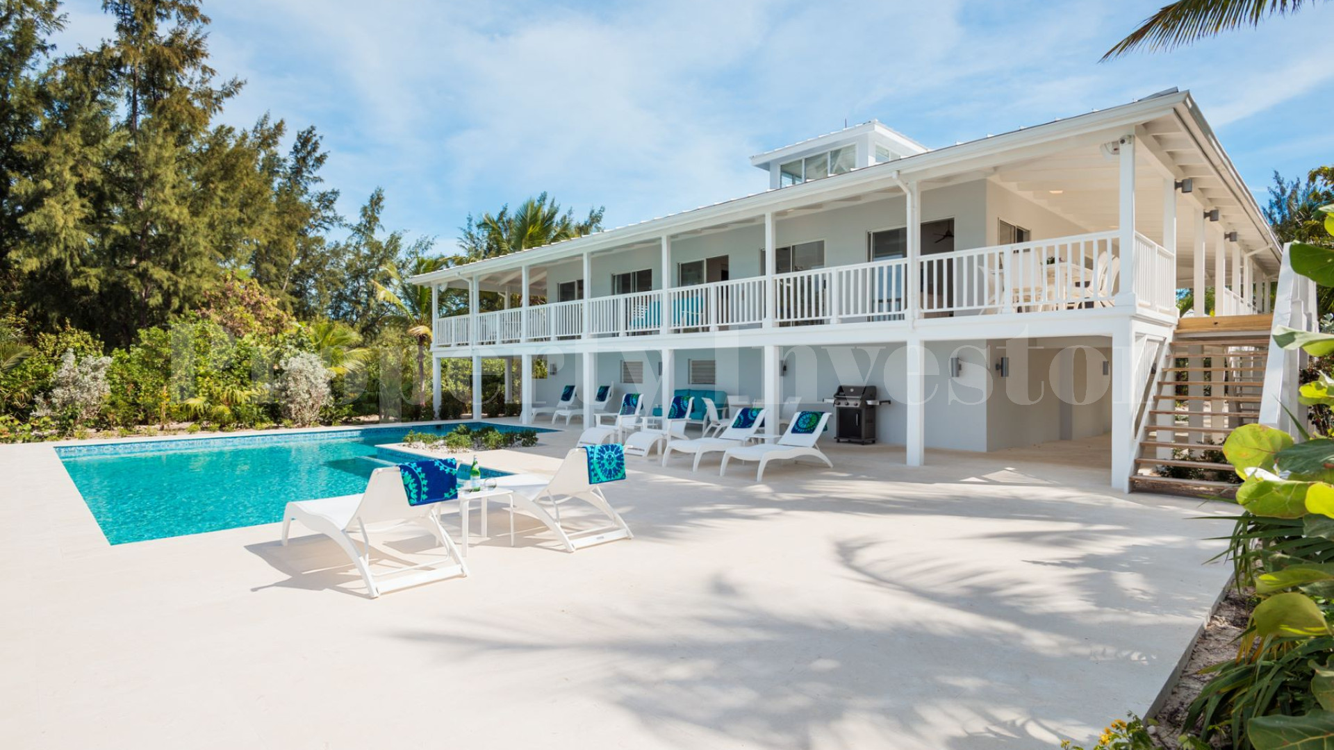Beautiful 6 Bedroom Caribbean Style Luxury Beachfront Villa with Private Beach Access for Sale in Grace Bay, Turks & Caicos