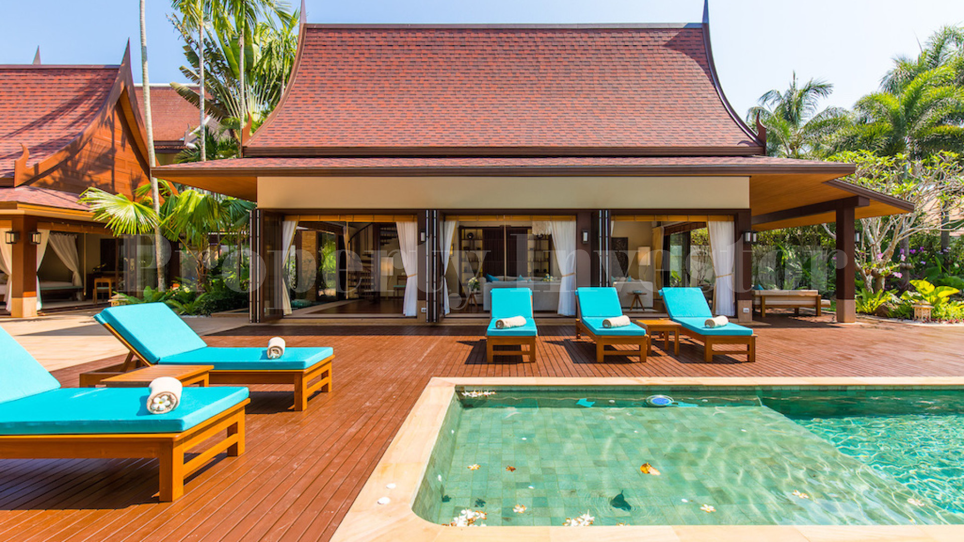 Tropical 5 Bedroom Luxury Thai Style Beach Villa for Sale in Samui