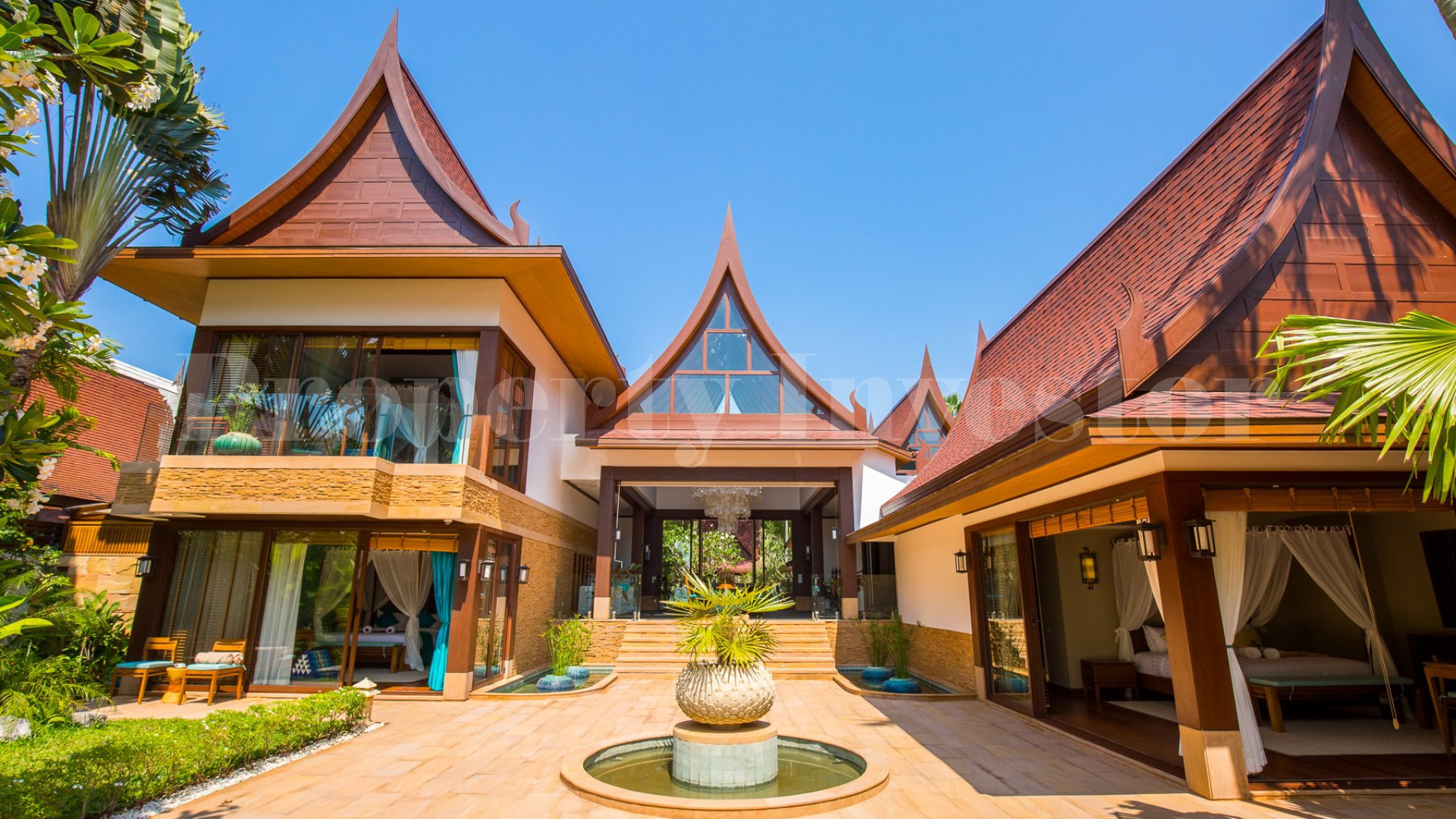 Tropical 5 Bedroom Luxury Thai Style Beach Villa for Sale in Samui