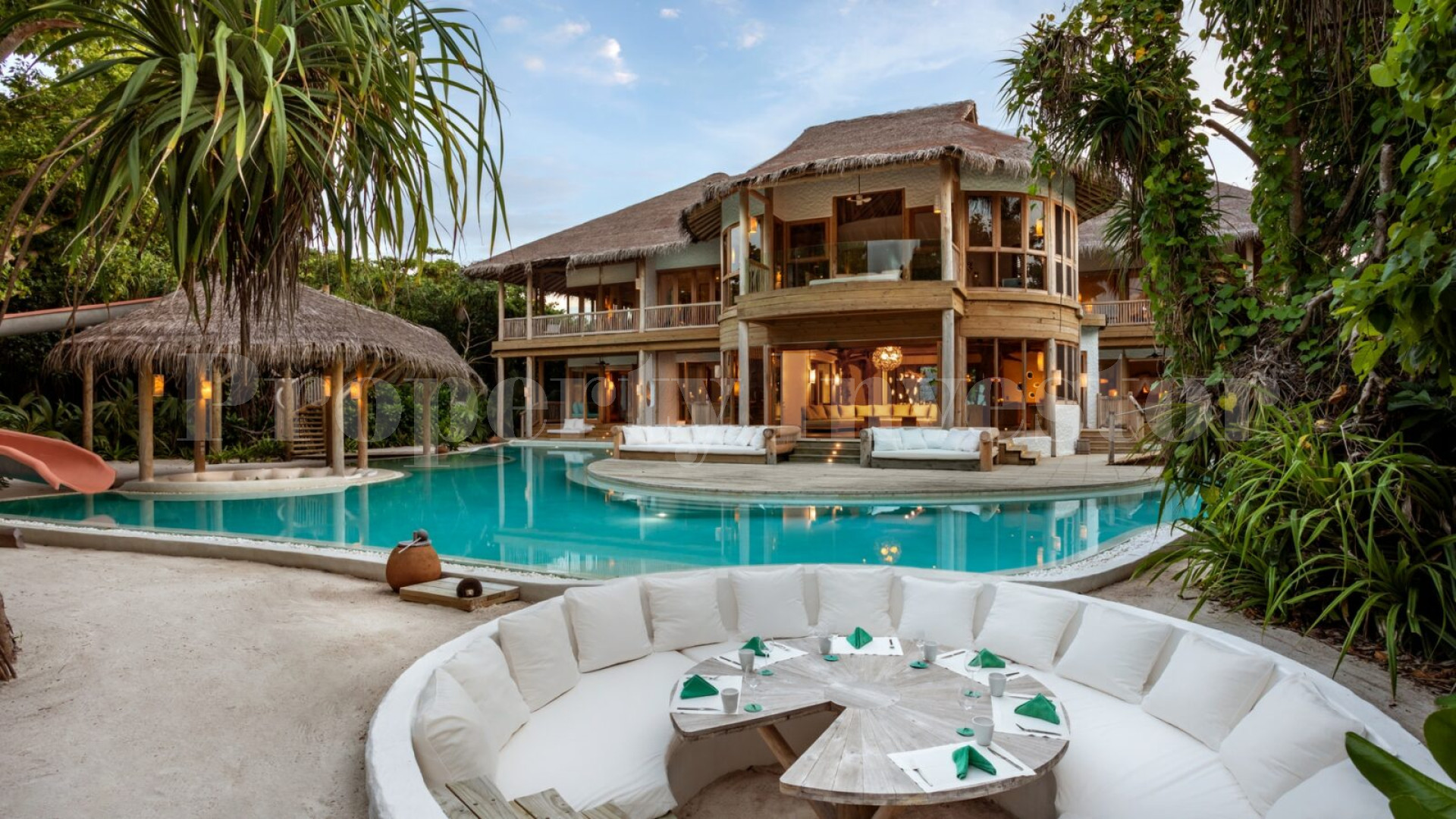 One-of-One 5 Bedroom Luxury Eco Resort Sunrise Villa with Viewing Moonlight Tower for Private Ownership in the Maldives