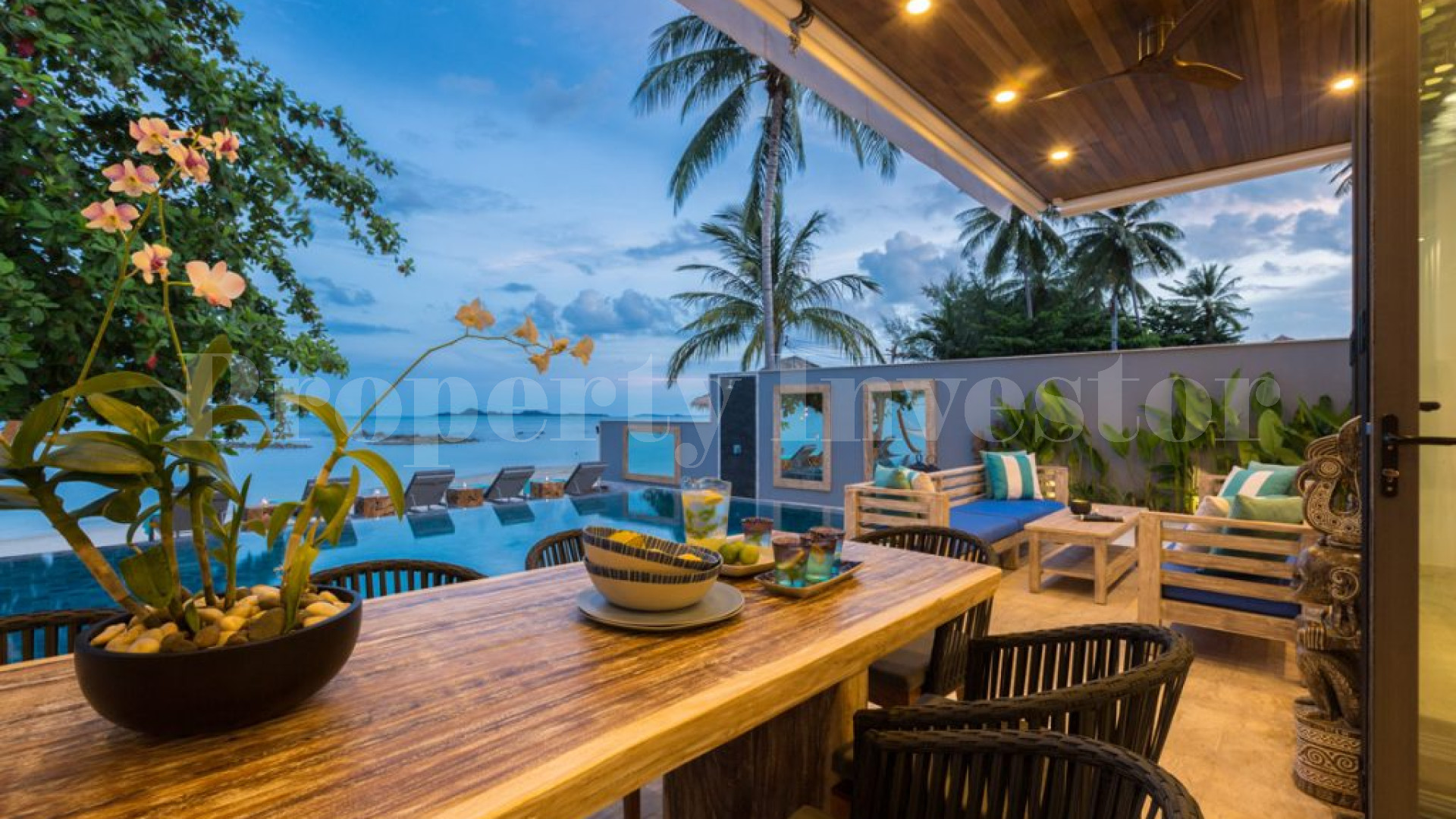 Breathtaking 6 Bedroom Beachfront Villa for Sale in Samui