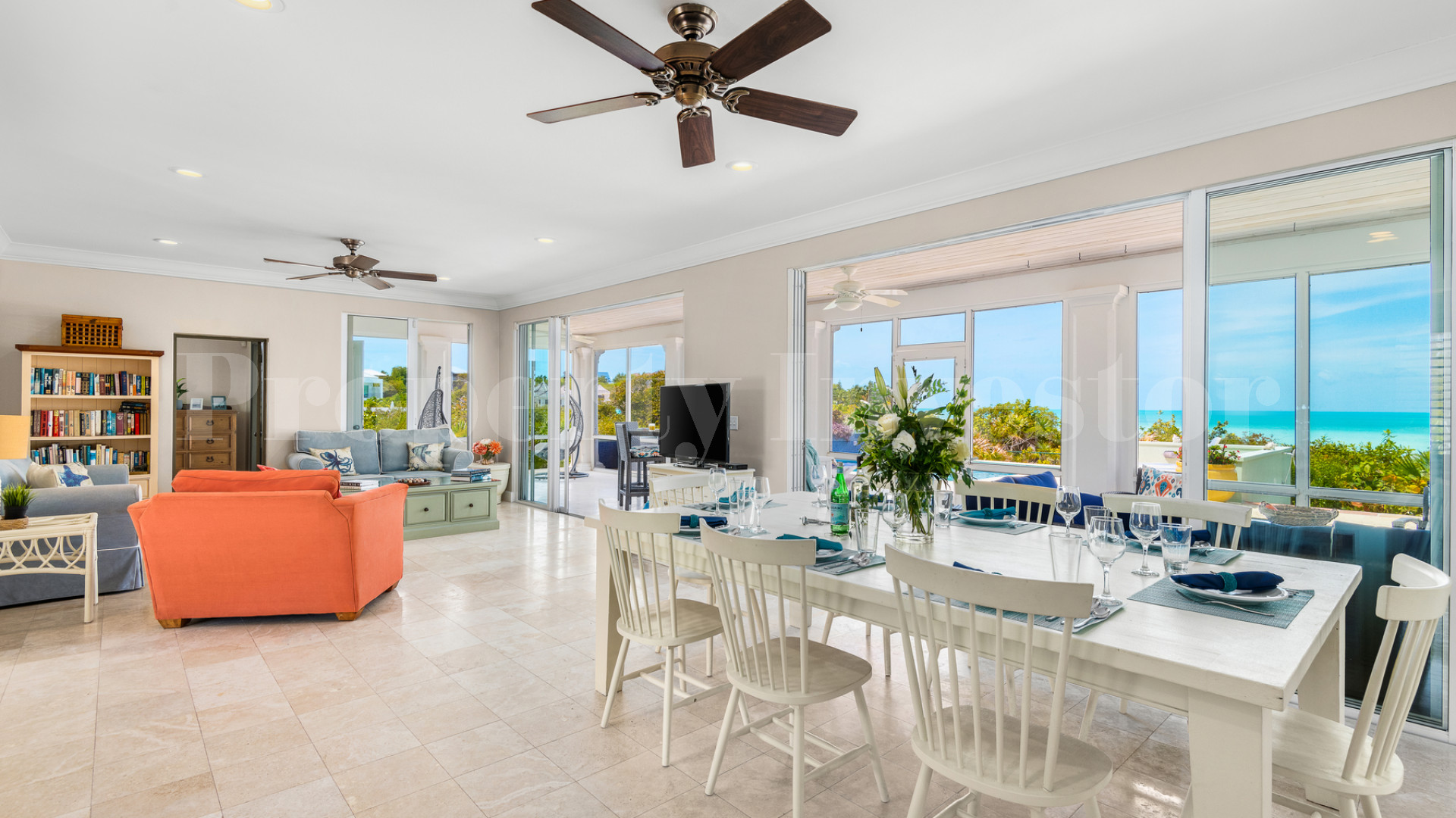 Fantastic 4 Bedroom Cape Cod Style Luxury Beach House for Sale  on Taylor Bay Beach, Turks & Caicos