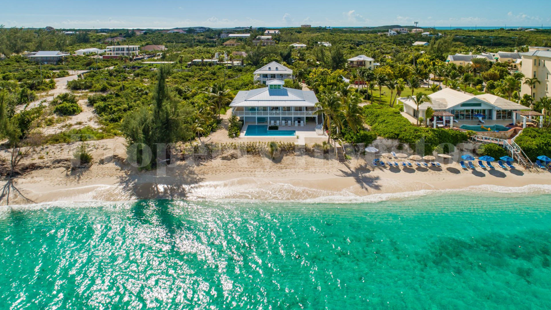 Beautiful 6 Bedroom Caribbean Style Luxury Beachfront Villa with Private Beach Access for Sale in Grace Bay, Turks & Caicos