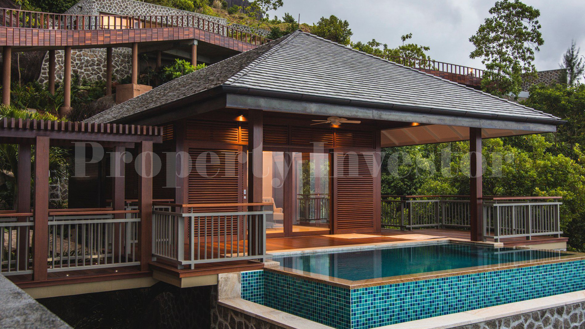 Stunning 6 Bedroom Contemporary Luxury Tropical Hilltop Villa with Breathtaking Ocean Views for Sale in Mahé, Seychelles