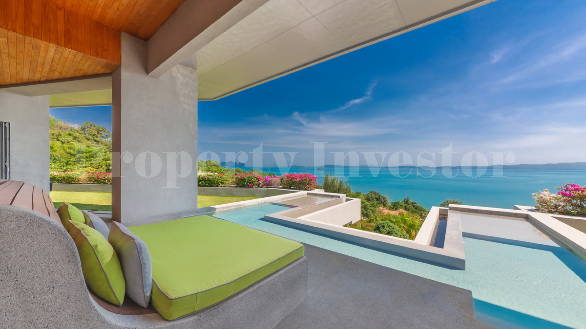 Неповторимая роскошная современная дизайнерская вилла в минималистическом стиле на 5 спален с изумительным выступающим инфинити бассейном на Пхукете