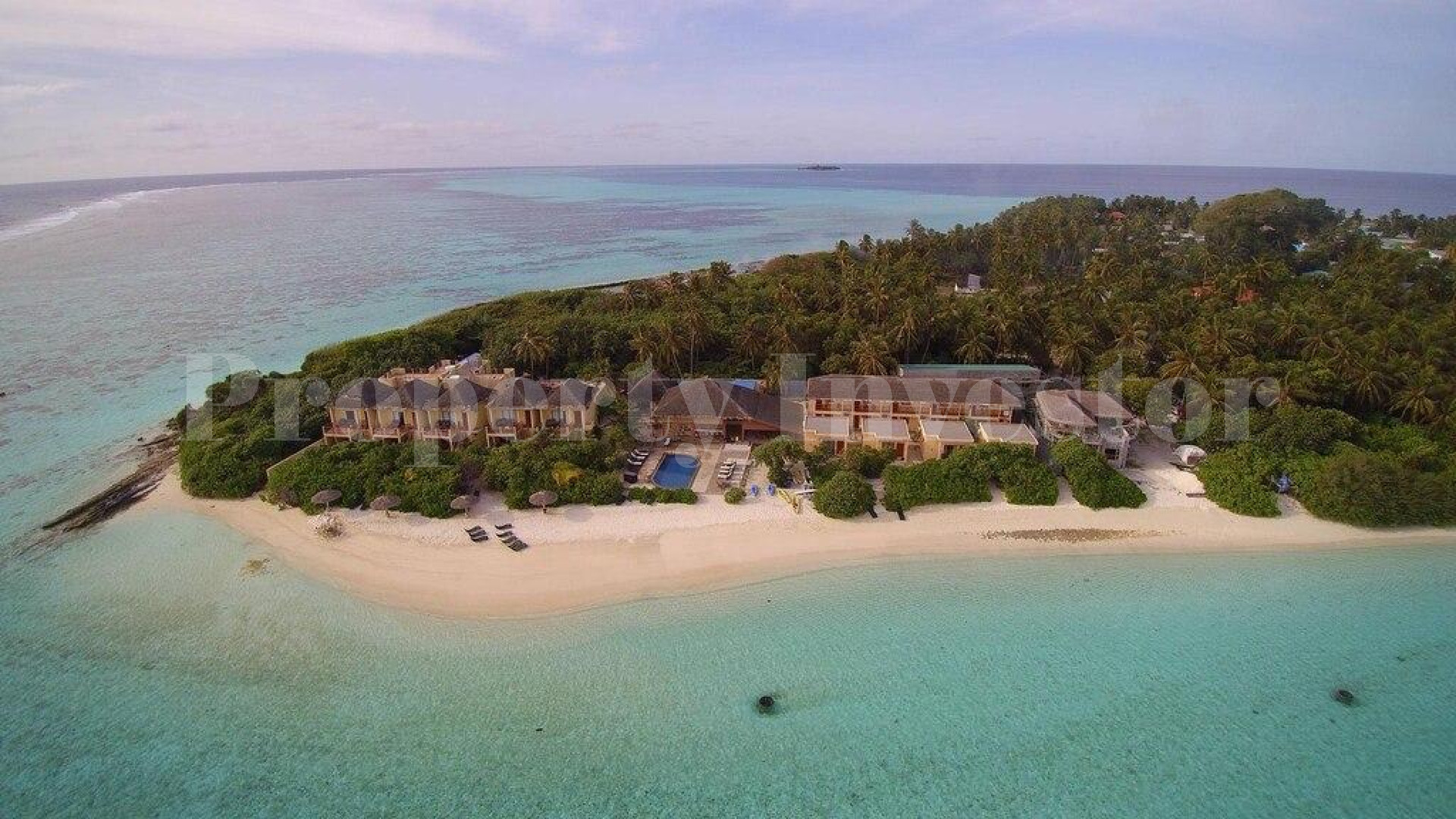 Functioning 42 Room Resort with 2 Hectare 50 Villa Development Expansion Plan for Sale in the Maldives