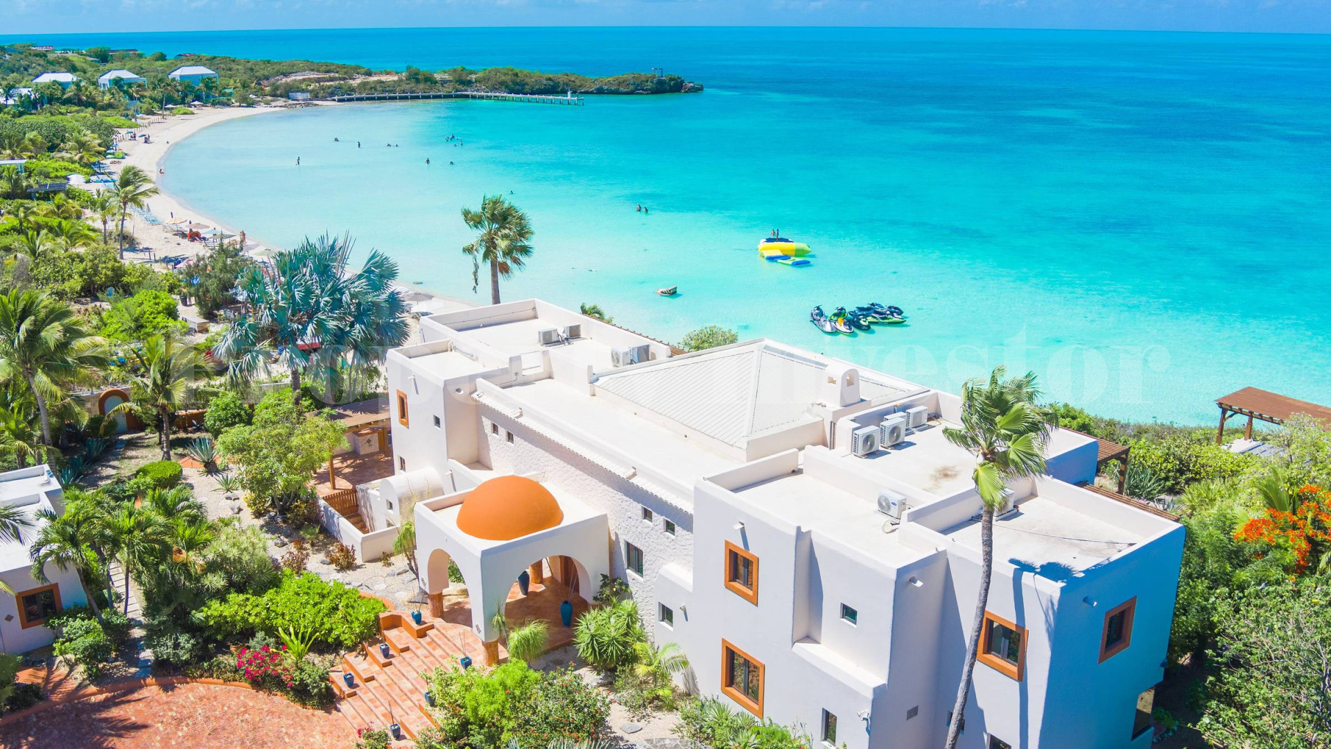 Exceptional 7 Bedroom Luxury Moroccan Style Beachfront Villa for Sale on Sapodilla Bay Beach, Turks & Caicos