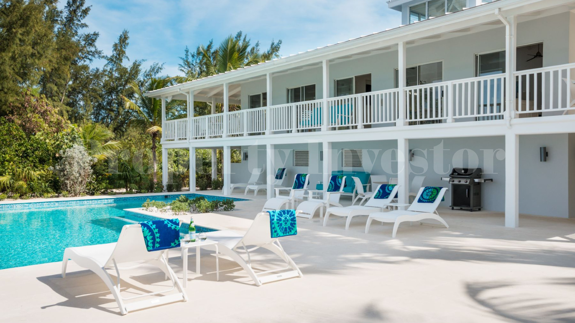 Beautiful 6 Bedroom Caribbean Style Luxury Beachfront Villa with Private Beach Access for Sale in Grace Bay, Turks & Caicos