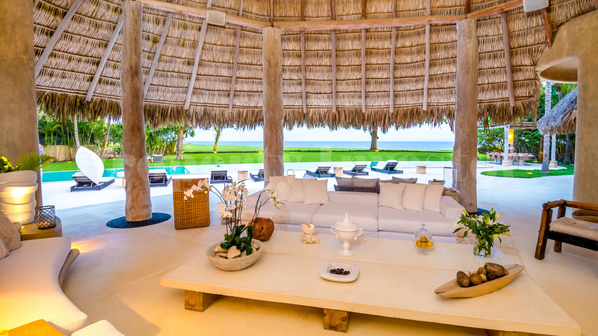 Unique 5 Bedroom "Organic" Luxury Oceanfront Villa with Amazing Ocean & Golf Views for Sale in Casa de Campo, the Dominican Republic