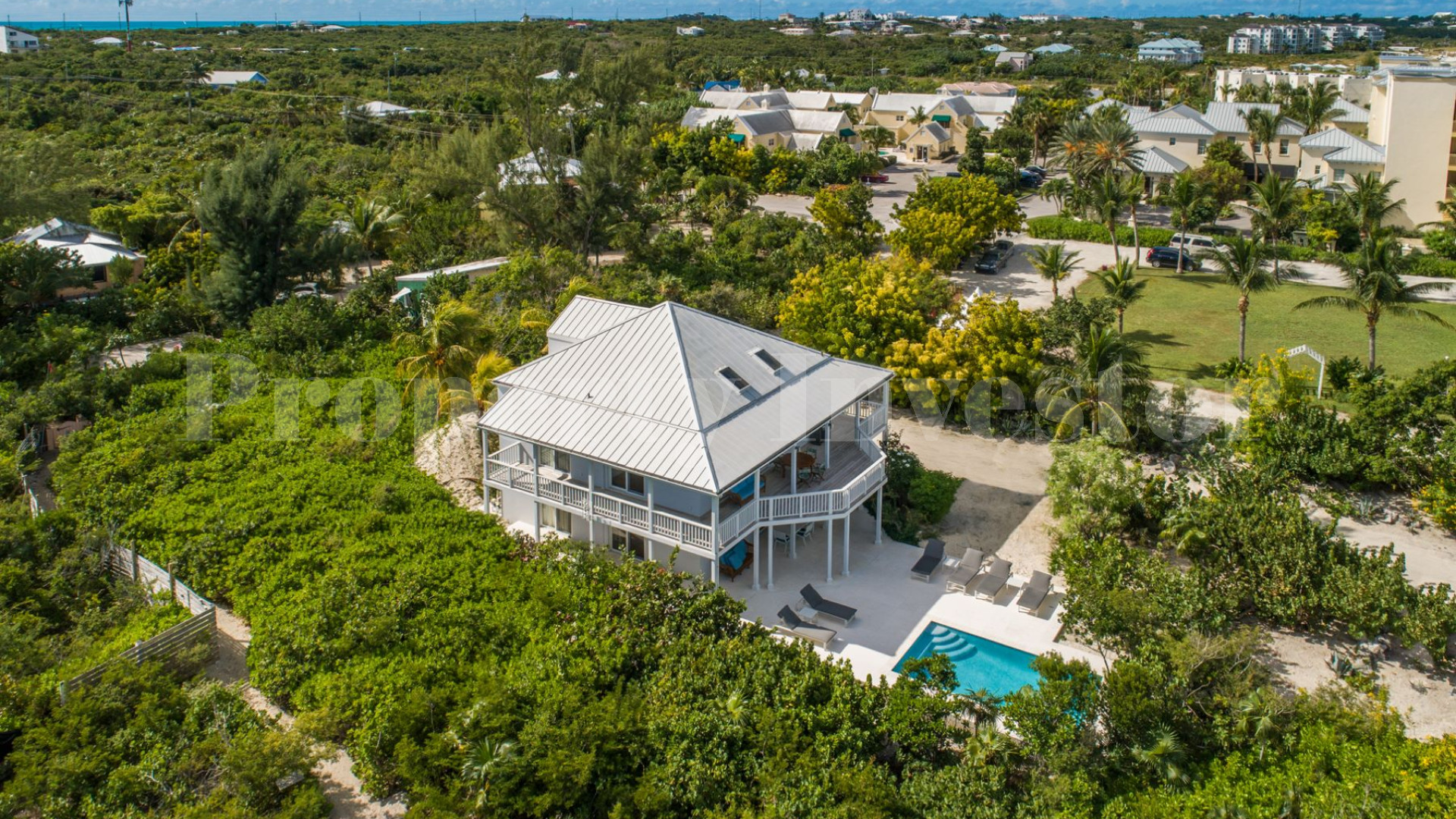 Beautiful 6 Bedroom Caribbean Style Luxury Beachfront Villa with Private Beach Access for Sale in Grace Bay, Turks & Caicos