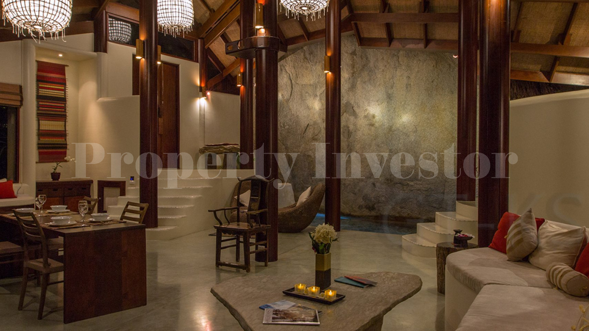 Unreal 3 Bedroom Tropical Luxury Hillside Villa with Waterfall in Koh Samui