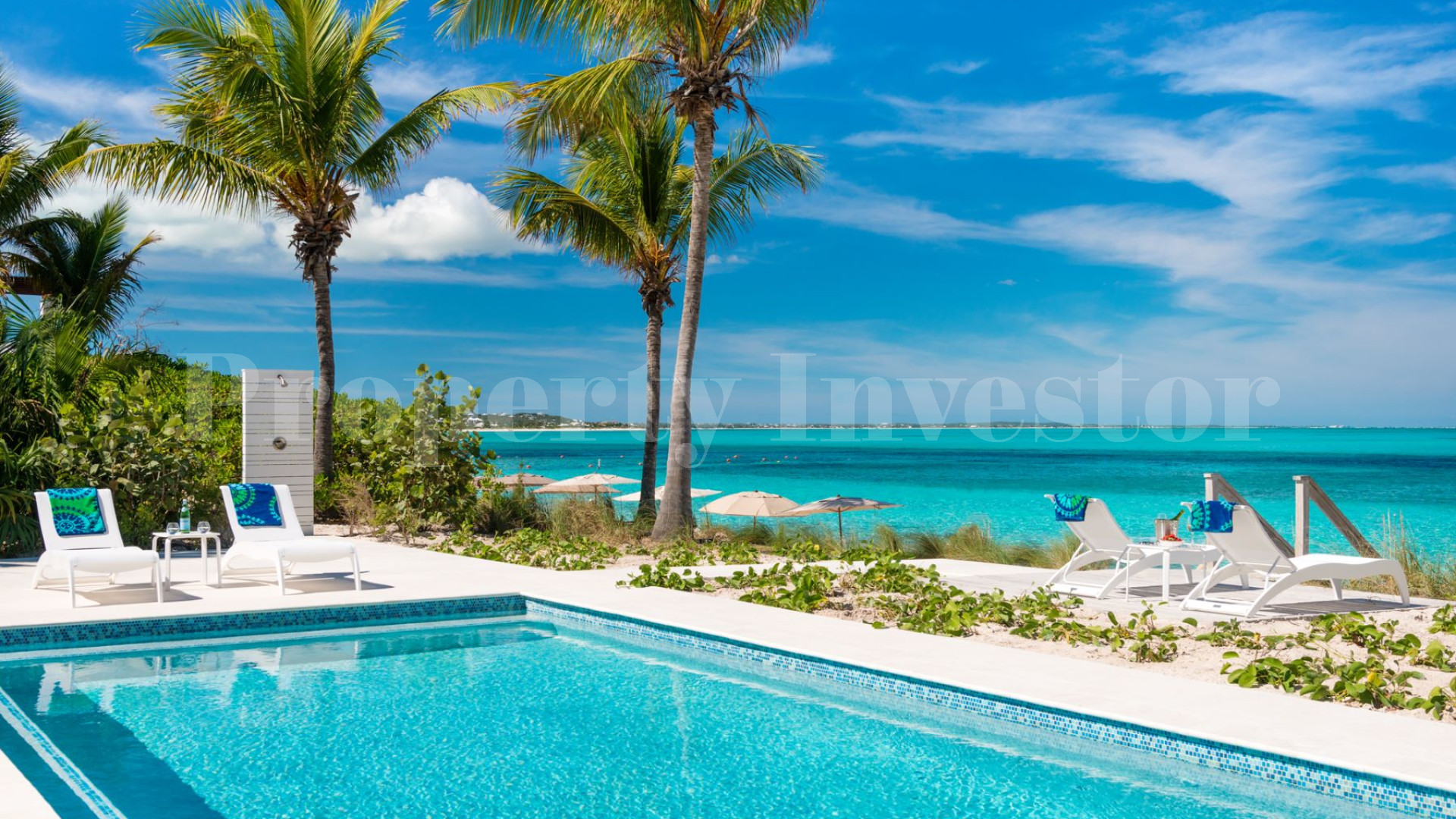 Beautiful 6 Bedroom Caribbean Style Luxury Beachfront Villa with Private Beach Access for Sale in Grace Bay, Turks & Caicos
