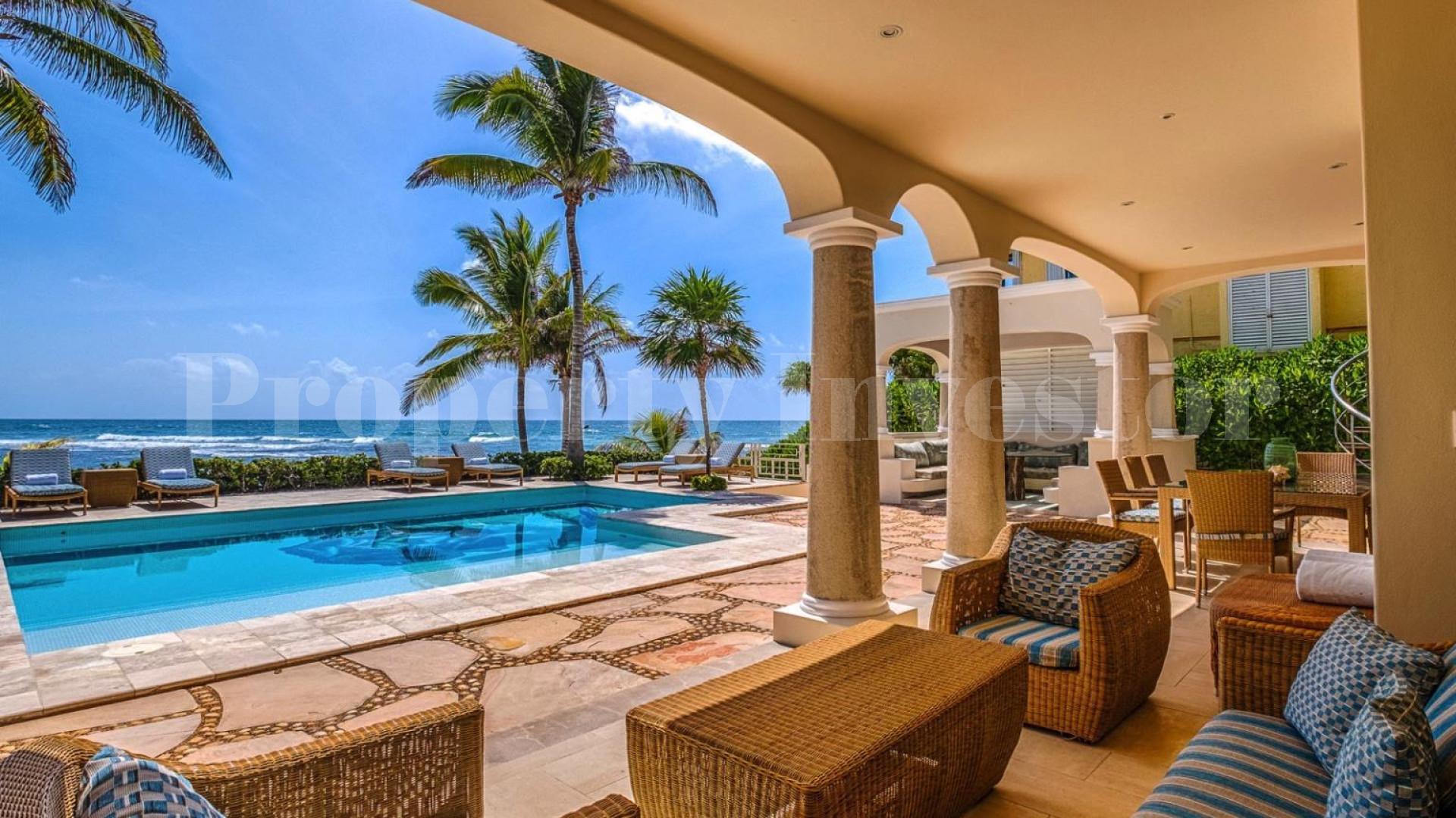 Incredible 6 Bedroom Luxury Beachfront Villa with Private Beach Access for Sale in Akumal, Mexico