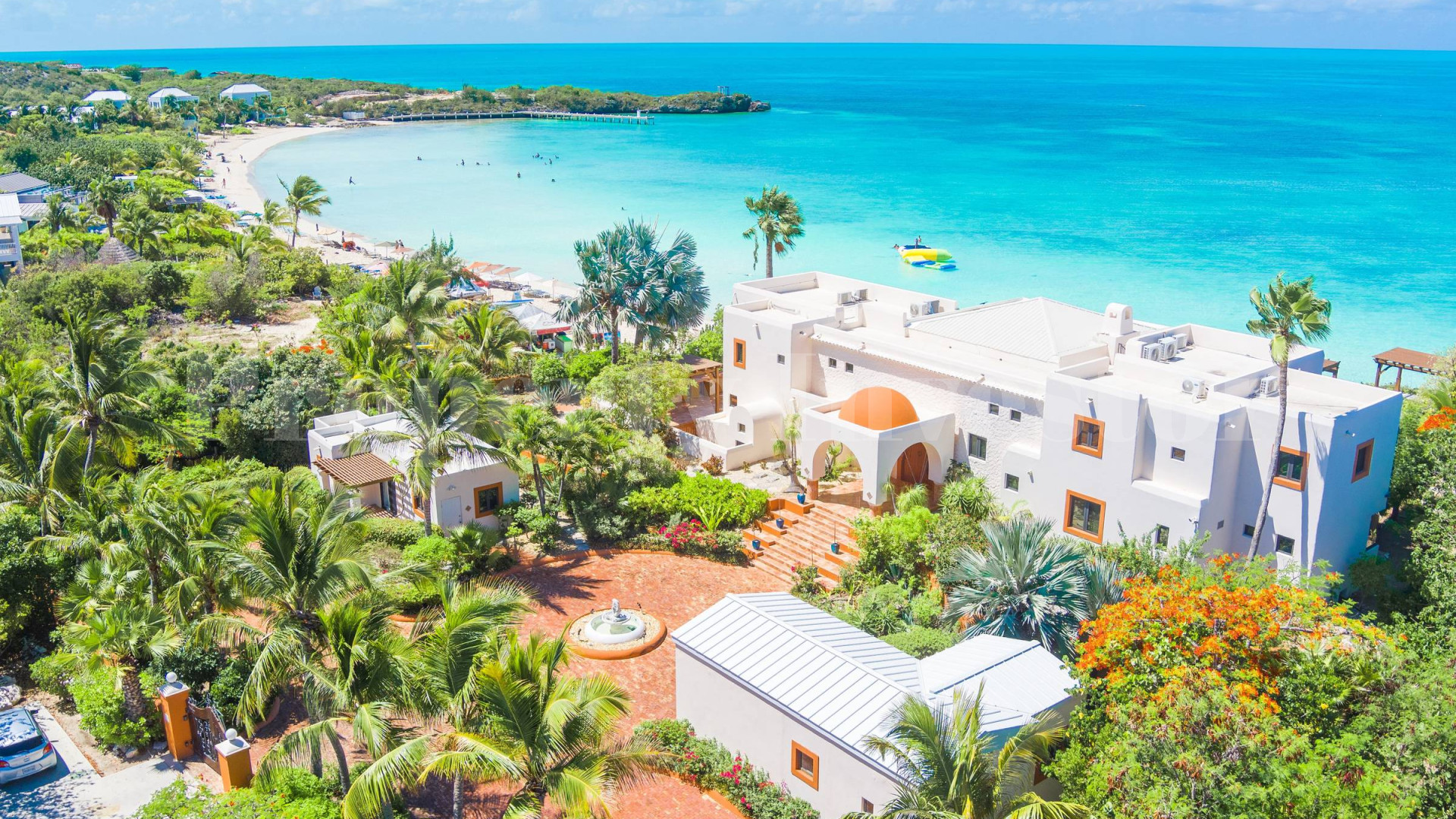 Exceptional 7 Bedroom Luxury Moroccan Style Beachfront Villa for Sale on Sapodilla Bay Beach, Turks & Caicos