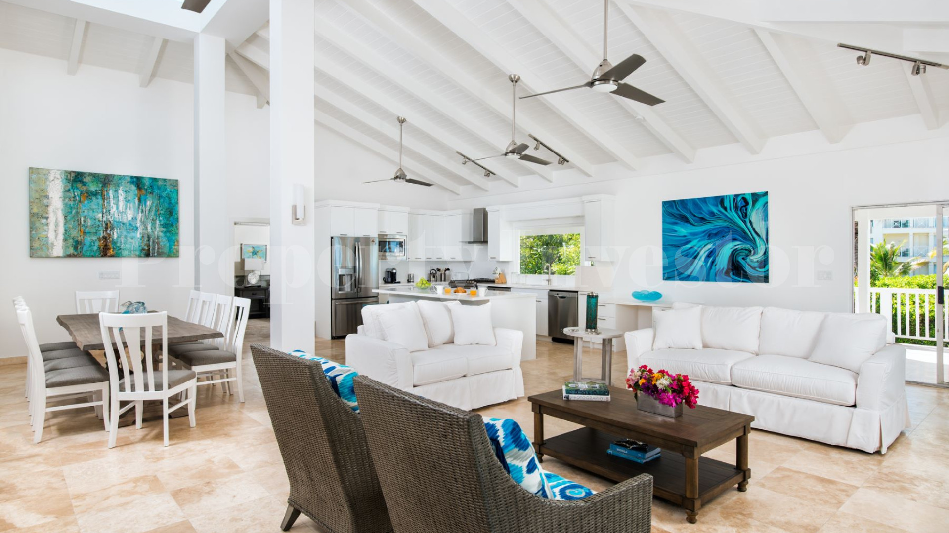 Beautiful 6 Bedroom Caribbean Style Luxury Beachfront Villa with Private Beach Access for Sale in Grace Bay, Turks & Caicos