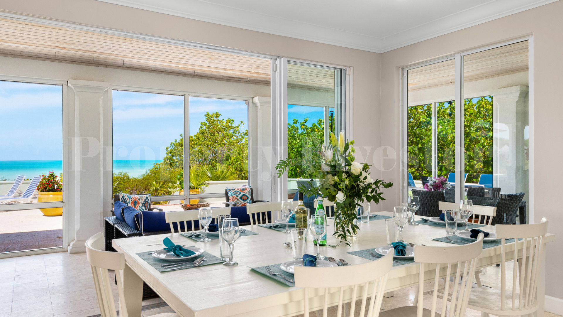 Fantastic 4 Bedroom Cape Cod Style Luxury Beach House for Sale  on Taylor Bay Beach, Turks & Caicos