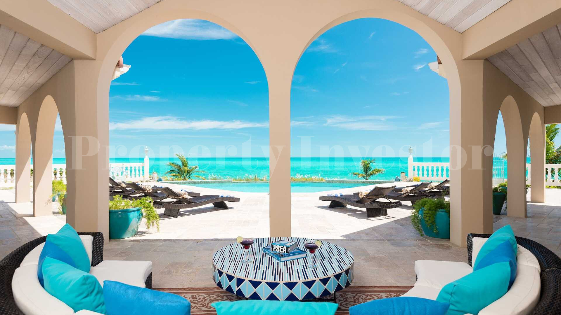 Popular 7 Bedroom Beachfront Rental Villa on Long Beach, Turks & Caicos
