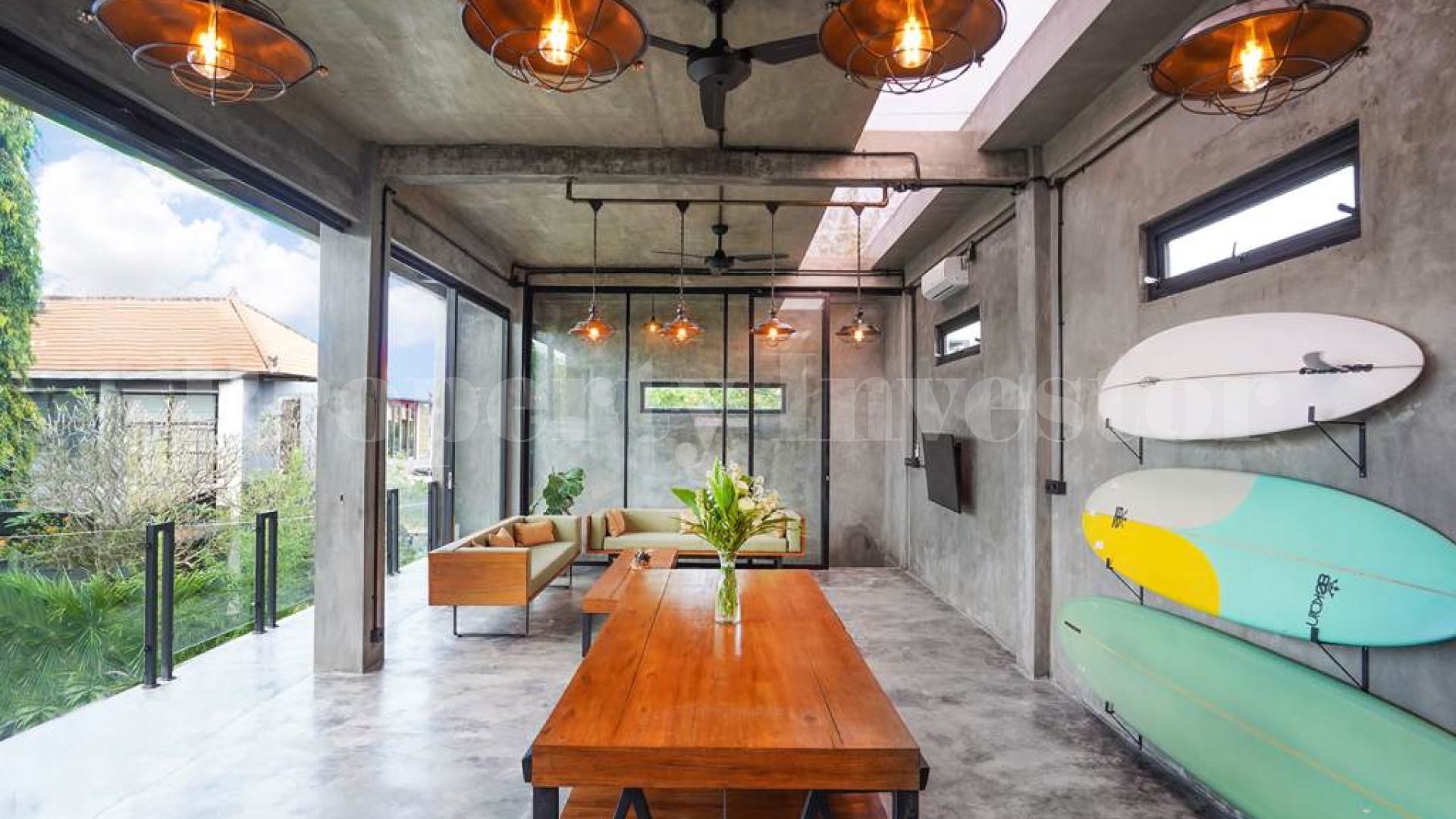 Modern 3 Bedroom Concrete Industrial Style Villa for Sale in Umalas, Bali