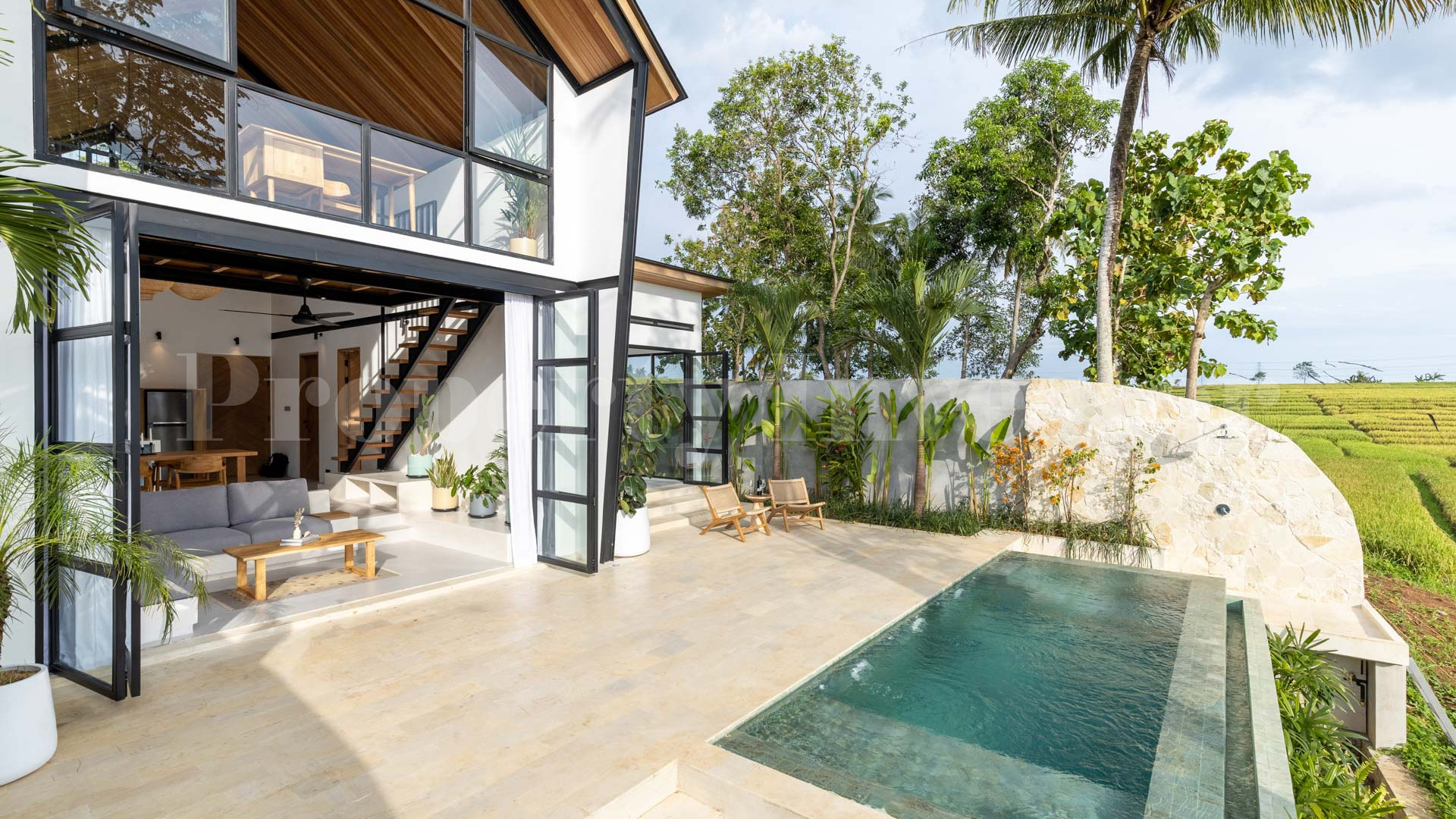 Chic 1-3 Bedroom Designer Loft Villas with Beautiful Rice Paddy Views for Sale Near Canggu, Bali