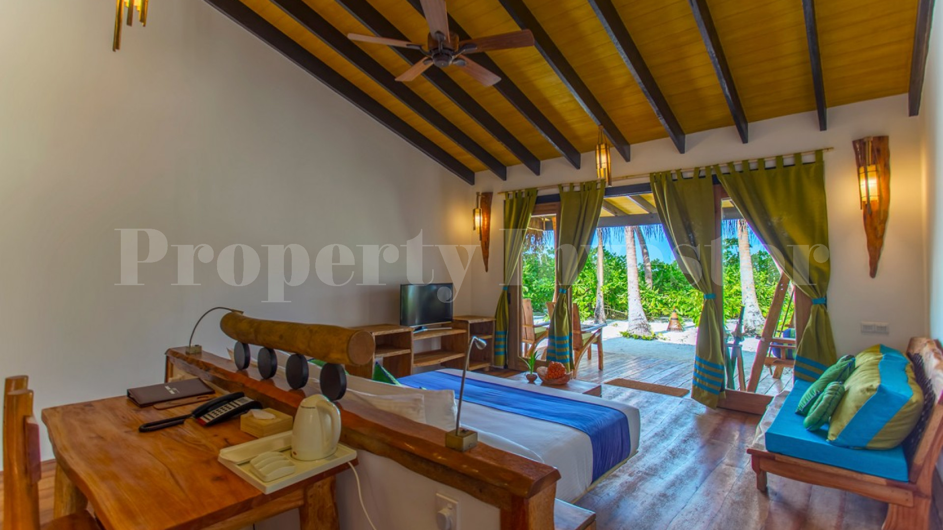 Exclusive 32 Room Island Eco Resort with 89 Room Overwater Bungalow Expansion Plan for Sale in the Maldives