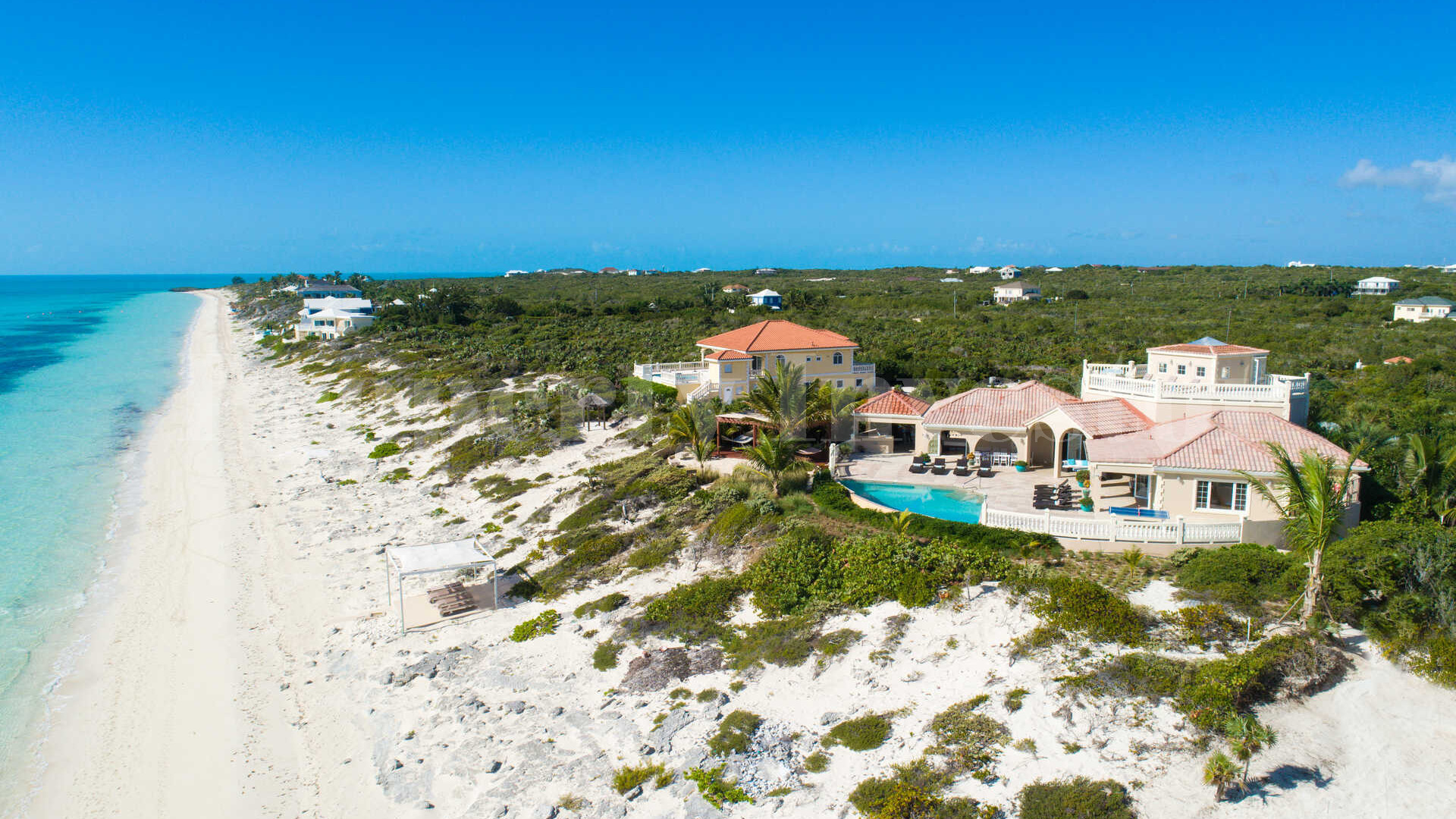 Popular 7 Bedroom Beachfront Rental Villa on Long Beach, Turks & Caicos