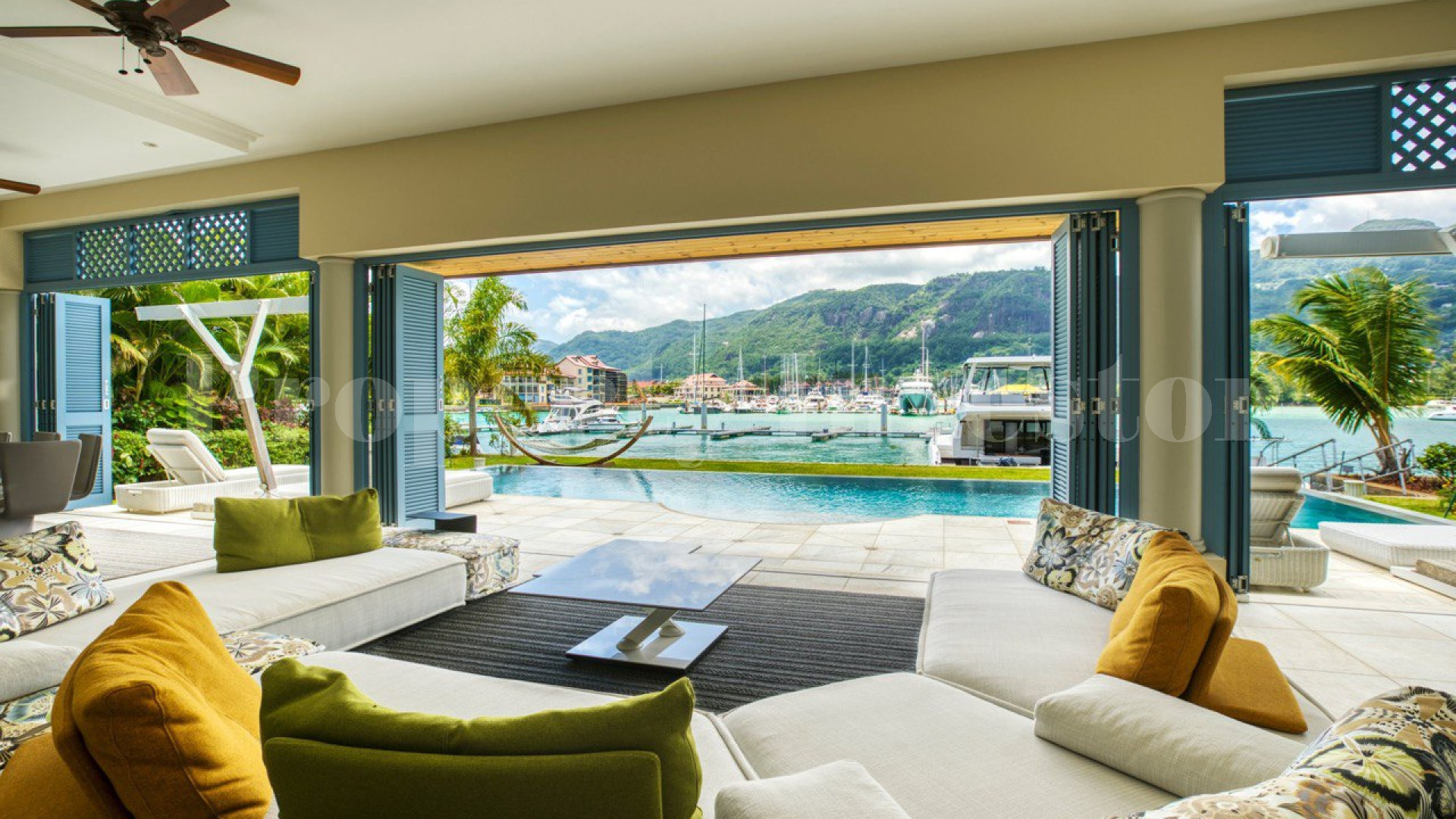 Custom Furnished 5 Bedroom Luxury Canal Front Villa with Private Cinema for Sale on Eden Island, Seychelles