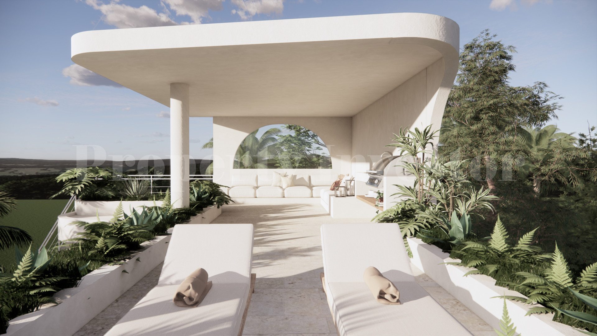 Продаётся современная роскошная вилла на 3 спальни с видом на океан под строительство от 395000$ в Улувату на Бали