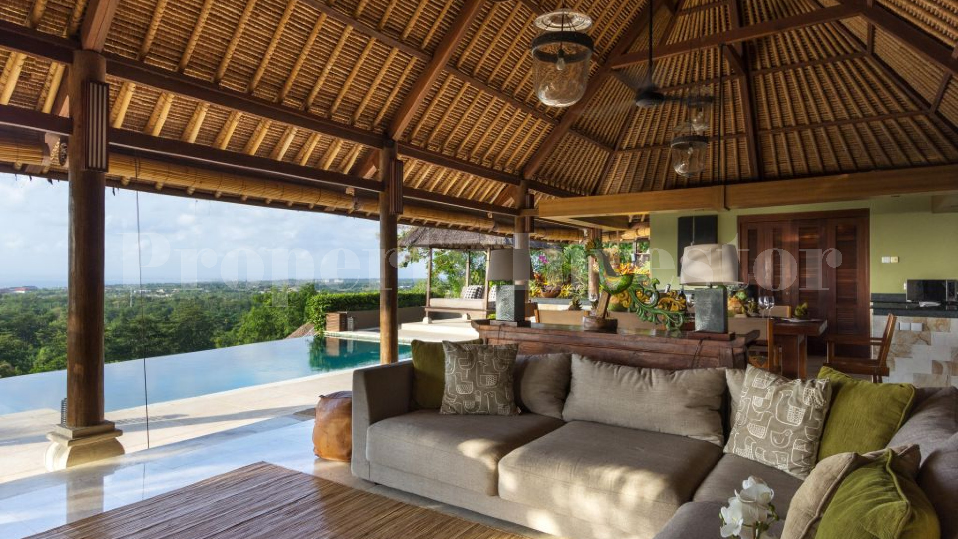 6 Bedroom Luxury Hillside Villa with Unobstructed Ocean Views for Sale in Bukit, Bali