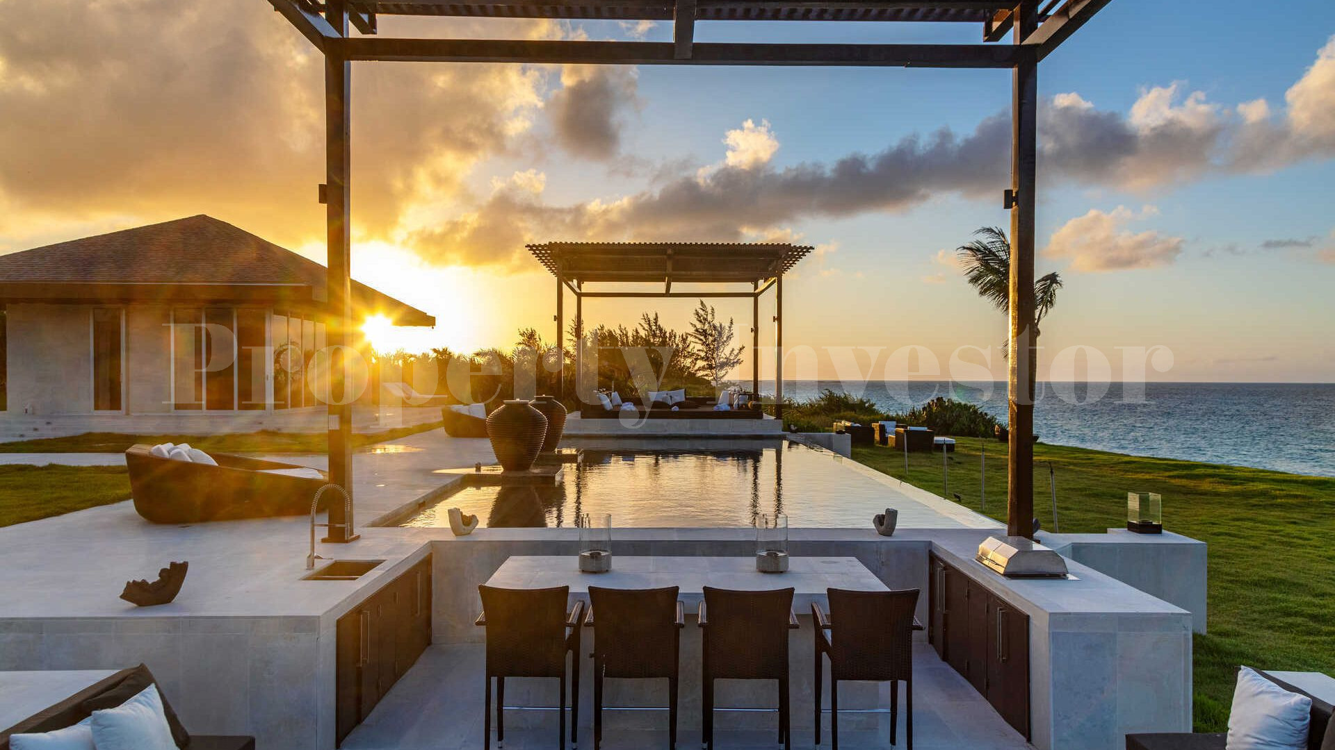 Райская роскошная вилла с 4 спальнями на пляже на о. Эльютера, Багамы