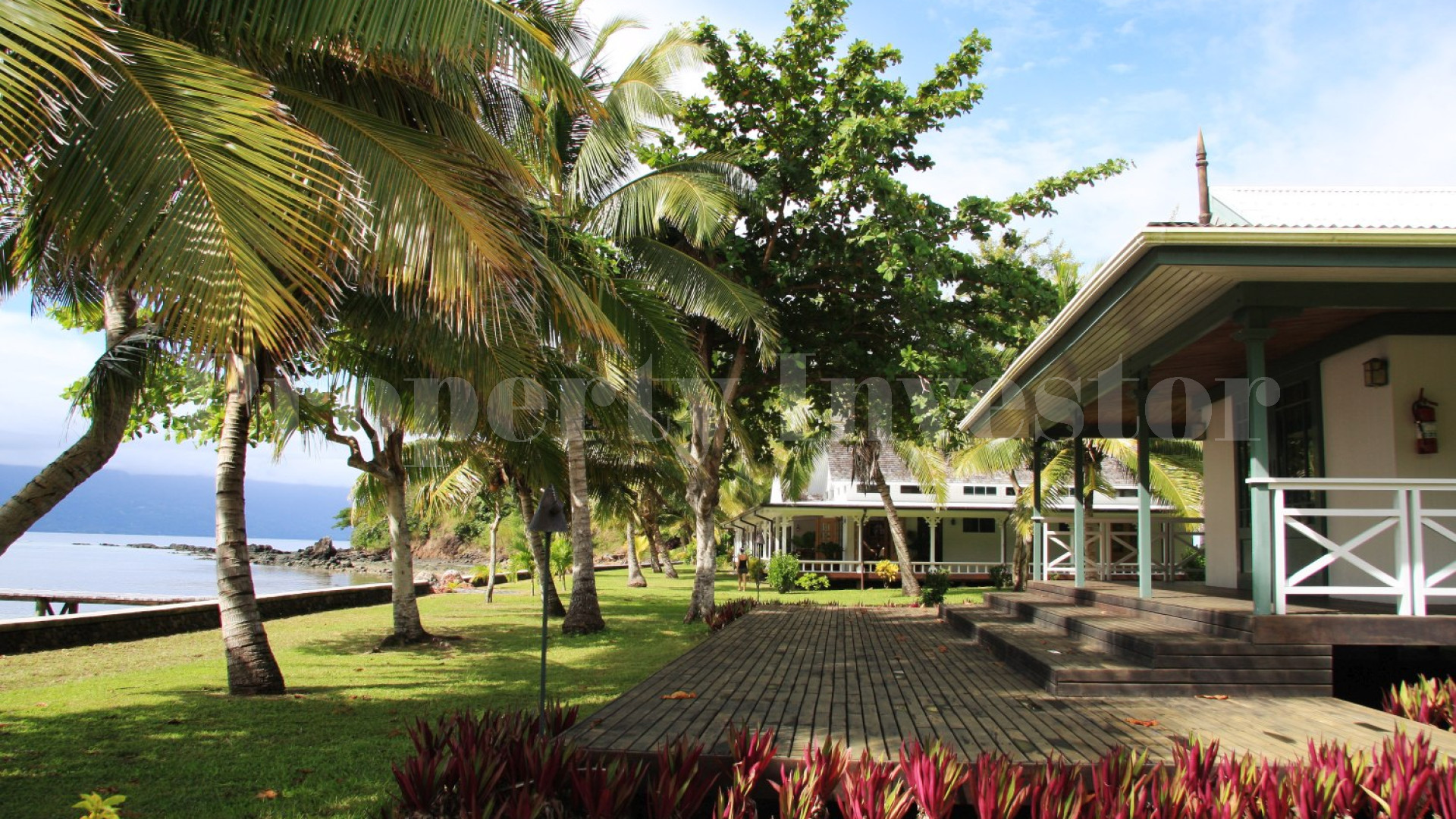 Stunning 4 Bedroom Private Colonial Beach Retreat with 5 Guest Bures & 2 Beach Frontages for Sale on the Rainbow Reef, Fiji